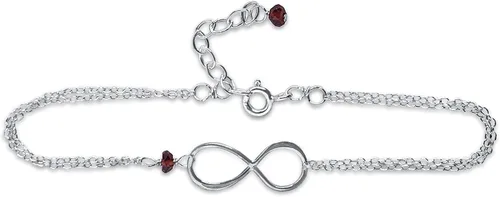 Vista 113 de Pulsera con dije de infinito con piedra natal, joyería hecha a mano, regalo para ella