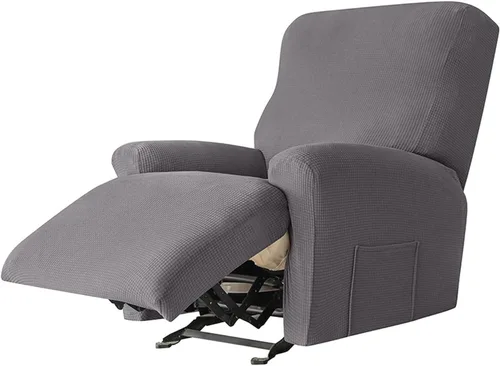 Vista 24 de LazyBoy - Funda para silla reclinable jacquard, fundas elásticas de terciopelo de color liso para sillas reclinables, 4 piezas, protector de muebles