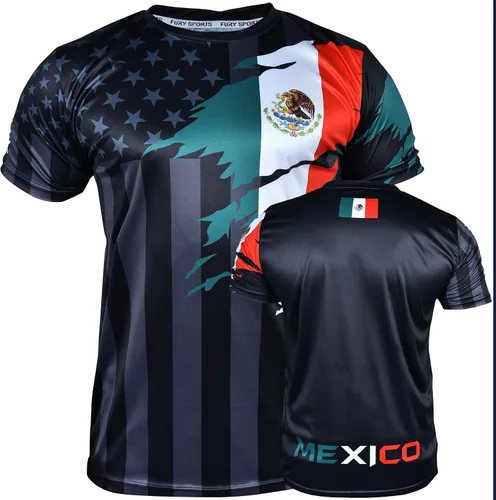 Vista 2 de Fury Mexico - Camiseta y pantalón corto de fútbol para niños y niñas, jóvenes para niños mexicanos