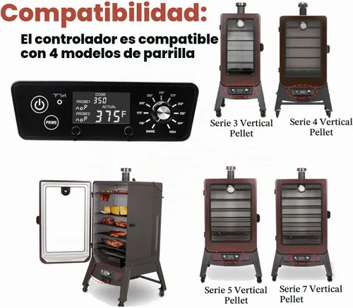 Vista 3 de Kit de termostato de tablero de control digital con pantalla LCD para parrilla ahumadora de pellets Pit Boss Austin XL, piezas de repuesto incluyen