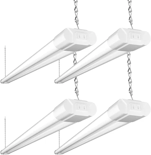 Vista 11 de BBOUNDER Lámpara LED de 2 pies para tienda, súper brillante, 2200 lúmenes, luz blanca fría de 6500 K, montaje en techo o colgante, iluminación Blanco