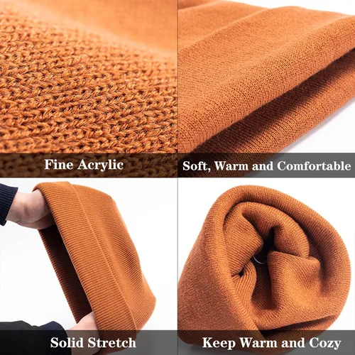 Vista 6 de Gorros de punto para hombre y mujer, gorro de punto para invierno, gorro suave