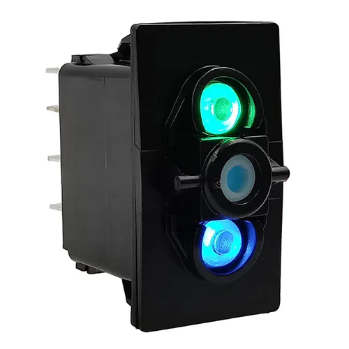 Vista 6 de Dual Blue Led 7 Pin ON-Off-ON DPDT 3 Way Rocker Switch Base para ARB/Carling Auto Marine Boat Dashboard Switch Reemplazo 12V/24V IP68