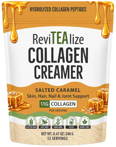 Vista 10 de ReviTEAlize - Crema de colágeno para café, té y otras bebidas, crema sin lácteos con péptidos de colágeno bovino alimentados con pasto y aceite MCT