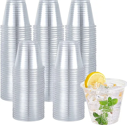 Vista 9 de Turbo Bee Paquete de 100 vasos de plástico transparente de 16 onzas, vasos desechables de plástico de cristal para fiesta para café helado, batido