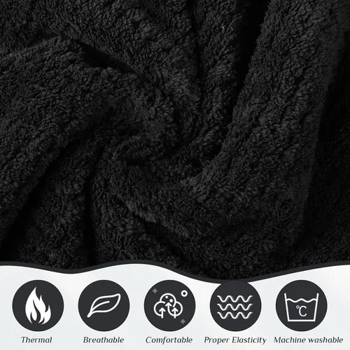 Vista 3 de Tigeen 6 toallas de baño para mujer, bata de spa con cierre ajustable, parte superior elástica, vestido ligero (Negro, M)