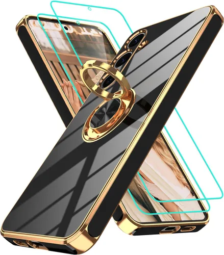Vista 204 de Funda para Motorola Moto G 5G 2024: Funda Moto G Play 5G 2024 con 2 piezas de protectores de pantalla, soporte de anillo de rotación de 360°