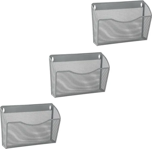 Vista 16 de EASEPRES Organizador de archivos colgante de malla de un solo bolsillo, soporte vertical para archivador de revistas, cesta de montaje, carpeta