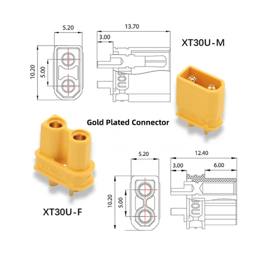Vista 6 de xiwai XT30 Enchufe hembra a hembra 18AWG Cable de extensión Conector de carga para batería RC Estación de energía portátil Panel solar de 1.6 pies