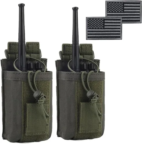 Vista 13 de Bolsa de radio – 1000D Tactical Molle ajustable de dos vías radios soporte bolsa para walkie talkies