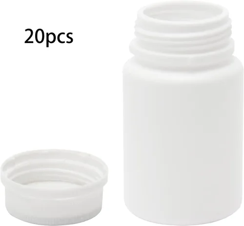 Vista 3 de Othmro Botellas de reactivo químico de laboratorio de plástico PE 20pcs, 2.0 fl oz/2oz boca ancha 25mmID muestra redonda contenedor