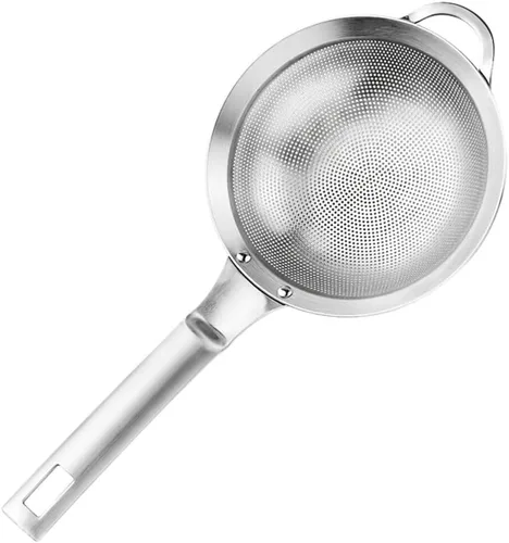 Vista 11 de Cabilock Coladores de malla fina para cocina, colador de grasa de acero inoxidable con asa para filtro de aceite, tamiz de grasa y tamiz de espuma