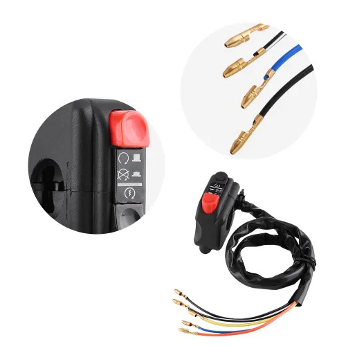 Vista 4 de Interruptor universal de apagado de arranque de motor de motocicleta de 7/8 pulgadas, impermeable, interruptor de apagado para ATV, Dirt Pit Bike