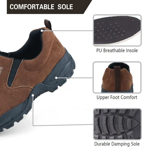 Vista 4 de Jacata Zapatos casuales para hombre, mocasines para caminar, zapatos de trabajo antideslizantes para hombres y mujeres, cómodos zapatos de moda
