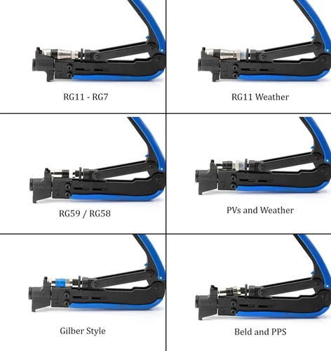 Vista 2 de THE CIMPLE CO Herramienta de compresión coaxial para RG11, RG7, RG6, RG59 y RG58 - Cortador coaxial ajustable y engarzador para conectores F81/RF