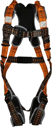 Vista 7 de Malta Dynamics Razorback Elite Arnés de seguridad – Kit de protección contra caídas de arnés de seguridad liviano con cinturón cosido y anillos en D