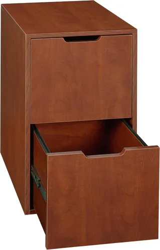 Vista 4 de Niche Mod - Archivador de dos cajones con pedestal independiente, color cereza