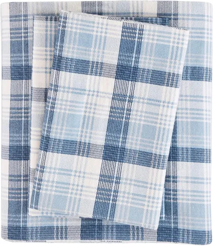 Vista 22 de Woolrich - Juego de sábanas de algodón con estampado de dijes de cabaña, sábanas de franela 100% algodón, juego de ropa de cama cálido y mullido