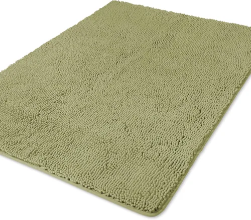 Vista 175 de Yeaban Alfombra de pasillo de baño de 24 x 72 pulgadas, antideslizante, alfombra de baño larga de felpilla gruesa, absorbente y lavable, alfombra