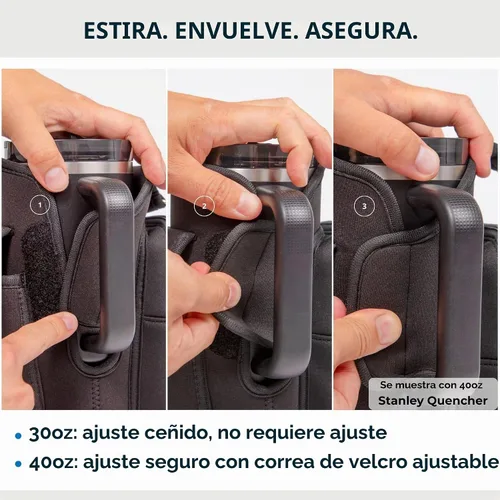 Vista 5 de Bolsa magnética de gimnasio para vasos de 21 a 42 onzas — Se adapta a Stanley, Owala y vasos similares Soporte para botellas manos libres