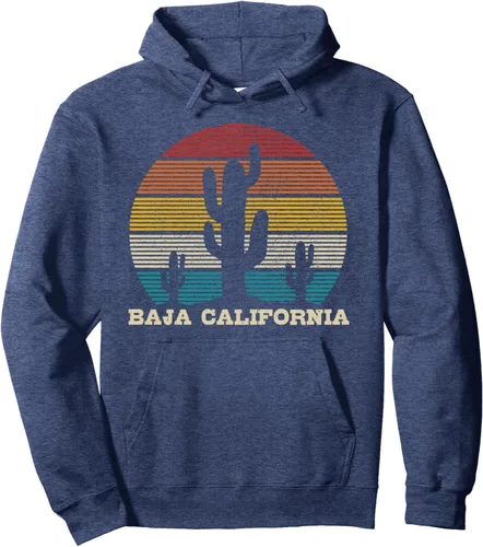 Vista 8 de Baja California Cactus Vintage Retro Desert Souvenir Gift Sudadera con capucha Negro
