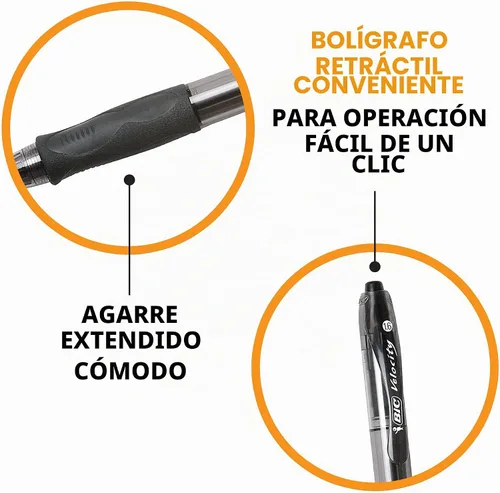 Vista 8 de BIC Velocity Bold - Bolígrafo retráctil de punta gruesa (0.63 pulgadas), tinta negra, 2