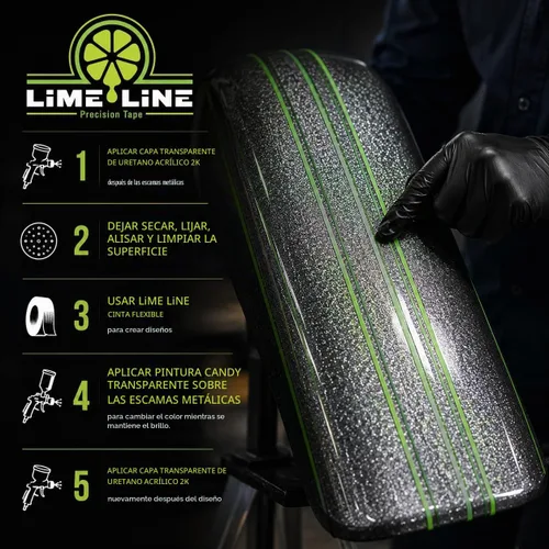 Vista 5 de LiME LiNE Escama de metal automotriz pulverizable para pintura personalizada Paquete de 1