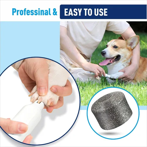 Vista 6 de REXIPETS Cabezal de repuesto para amoladora de uñas para perros, punta de diamante para patas, paquete de 2 brocas profesionales para amoladora