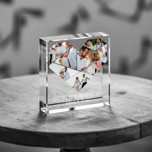 Vista 6 de Nazenti Bloque de fotos acrílico personalizado, Regalos de fotos de aniversario, Regalo de foto personalizado, Regalos de Navidad para él, Ella