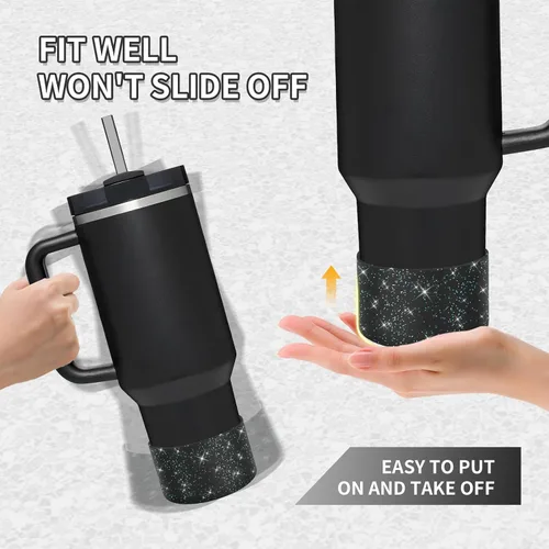 Vista 7 de WUQID Funda protectora de silicona compatible con vasos Stanley Tumbler de 20 a 40 onzas y botella Hydro Flask de 12 a 24 onzas, reduce