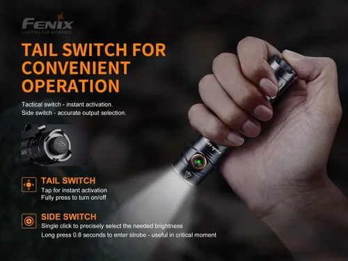 Vista 4 de Fenix Linterna EDC LD30, 1600 lúmenes recargable con organizador LumenTac