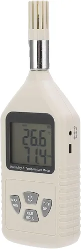 Vista 9 de Hyuduo GM1360A Digital Thermometer Hygrometer Handheld Temperature Humidity Meter with Large LCD Screen Dual Sensors for Factory Lab Warehouse