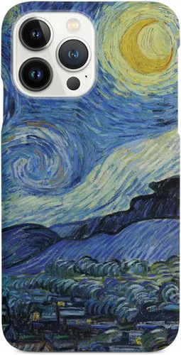 Vista 9 de Inspired Cases - Funda con textura 3D para iPhone Xs Max - Funda protectora de goma para iPhone Xs Max de Apple - Vincent Van Gogh - Noche estrellada