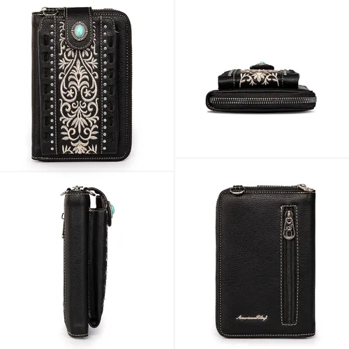 Vista 3 de Montana West Monederos pequeños cruzados para teléfono celular con bolsillo para monedas