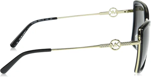 Vista 3 de Michael Kors Gafas de sol montura negra, lentes gris-negras, 2.165in, DoradoNegro