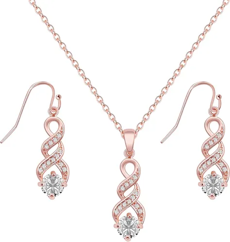 Vista 2 de I Cant SayI Do Without You 1 4 6 8 Sets Bridesmaid Jewelry Sets for Women Girls 18K Gold or Rose Gold Plated Cubic Zirconia Necklace and Earring
