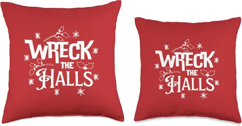 Vista 3 de jovy fits Wreck Funny Christmas Deck The Halls - Almohada para niños, 16 x 16 pulgadas, multicolor