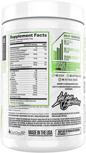 Vista 2 de RYSE BCAA - Polvo EAA - Tropical Snocone - 0.18 oz de aminoácidos de cadena ramificada, 0.11 onzas de aminoácidos esenciales, electrolitos sin