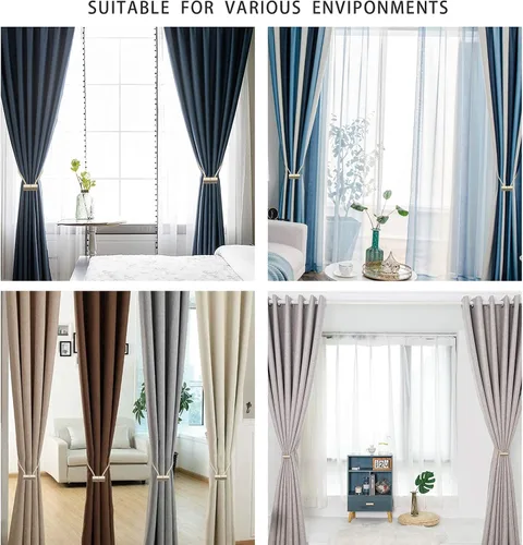 Vista 7 de Alzapaños magnéticos para cortinas, alzapaños de cortina mejorados de 16 pulgadas, fuertes imanes para cortinas para el hogar y la oficina, lazos