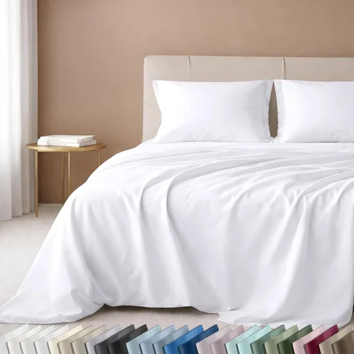 Vista 12 de California Design Den Juego de sábanas de lujo tamaño King - 100% algodón, 600 número de hilos, sábanas King de bolsillo profundo, ropa de cama