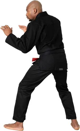 Vista 4 de Ronin 1980 BJJ GI para hombre - Equipo de entrenamiento de artes marciales ultraligeras de algodón Negro