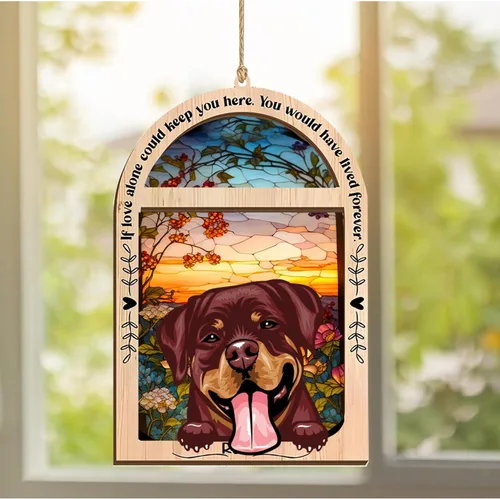 Vista 30 de LOVELYPOD Adorno de Navidad personalizado de sabueso afgano, atrapasoles con nombre, regalos de pérdida de mascotas, regalos para amantes
