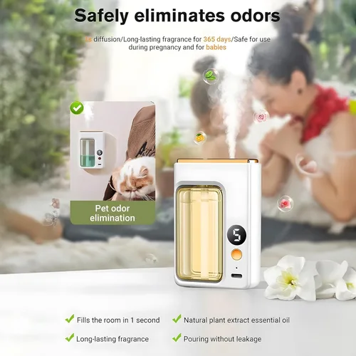 Vista 4 de Difusor automático de aromaterapia, difusor de aceite esencial para el hogar, versión digital del difusor de aroma, difusor de aroma reemplazable