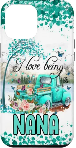 Vista 26 de I Love Being Nana Flower Butterflies Truck PC Case for iPhone 17