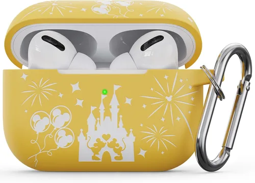 Vista 10 de Funda grabada de dos tonos compatible con Apple AirPods Pro de 2ª generación de 1ª generación, funda protectora completa de silicona para AirPods