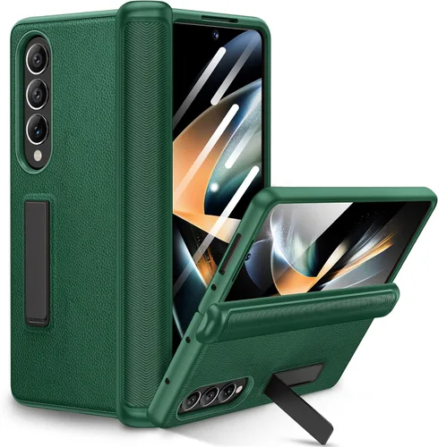 Vista 14 de Ruky - Funda para Galaxy Z Fold 4 con protección de bisagra, color negro Fundas de cuerpo completo con soporte magnético y protector de pantalla