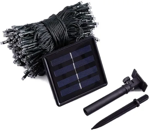 Vista 7 de Joomer Luces solares de Navidad para exteriores, paquete de 2 unidades en total de 144 pies, 400 LED, 8 modos, impermeables, luces solares de Blanco