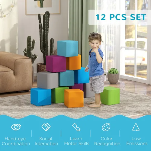 Vista 6 de Bloques de juego suaves Soozier de 12 piezas para niños preescolares contemporáneos