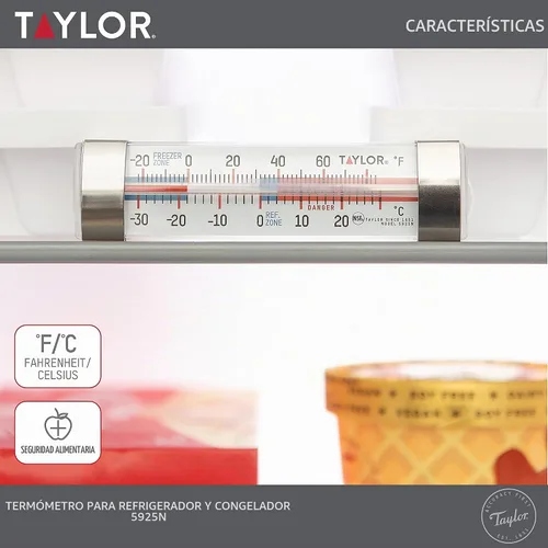 Vista 4 de Taylor Precision Products - 5925N termómetro guía de congelamiento, clips de acero inoxidable, Blanco