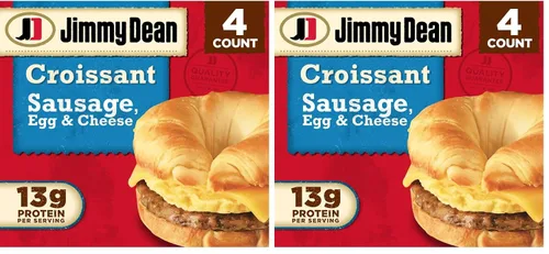 Vista 12 de Jimmy Dean Sándwich de desayuno con croissant de salchicha, huevo y queso, 4 unidades (congelado)
